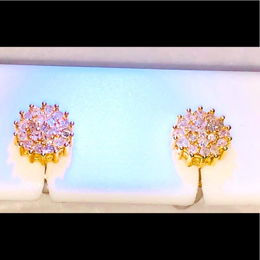 10k solid gold real diamond earrings Not CZ not plated not fake Unbeatable sale!